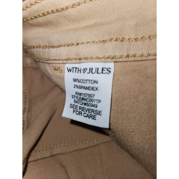 NWT With Jules Girls Loose Fit Side Pockets Khaki Pants Beige S - Picture 6 of 7